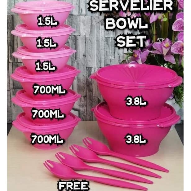 Tupperware Servelier Bowl Sets 700ml 1 5L 3 8L Shopee Malaysia