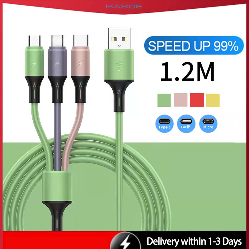 Kaxoe Readystock A In Liquid Silicone Usb Cable Fast Charger Cable