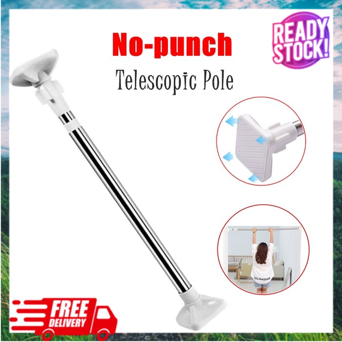 Curtain Rod Langsir Besi Telescopic Pole Adjustable Diy Stainless Steel