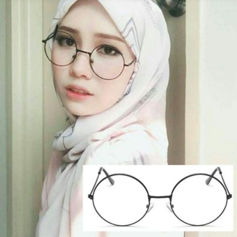 MURAHCERMIN MATA FESYEN ARTIS CLEAR OVERSIZED SQUARE METAL FRAME SPEK