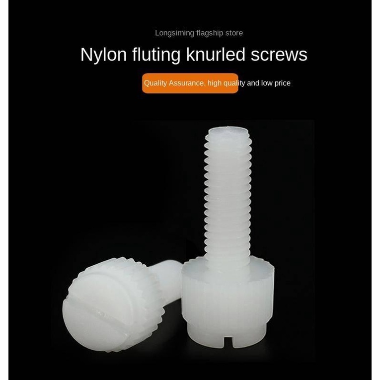 One Word Knurled Slotted Nylon Screws Hand Tightening Screw PA66