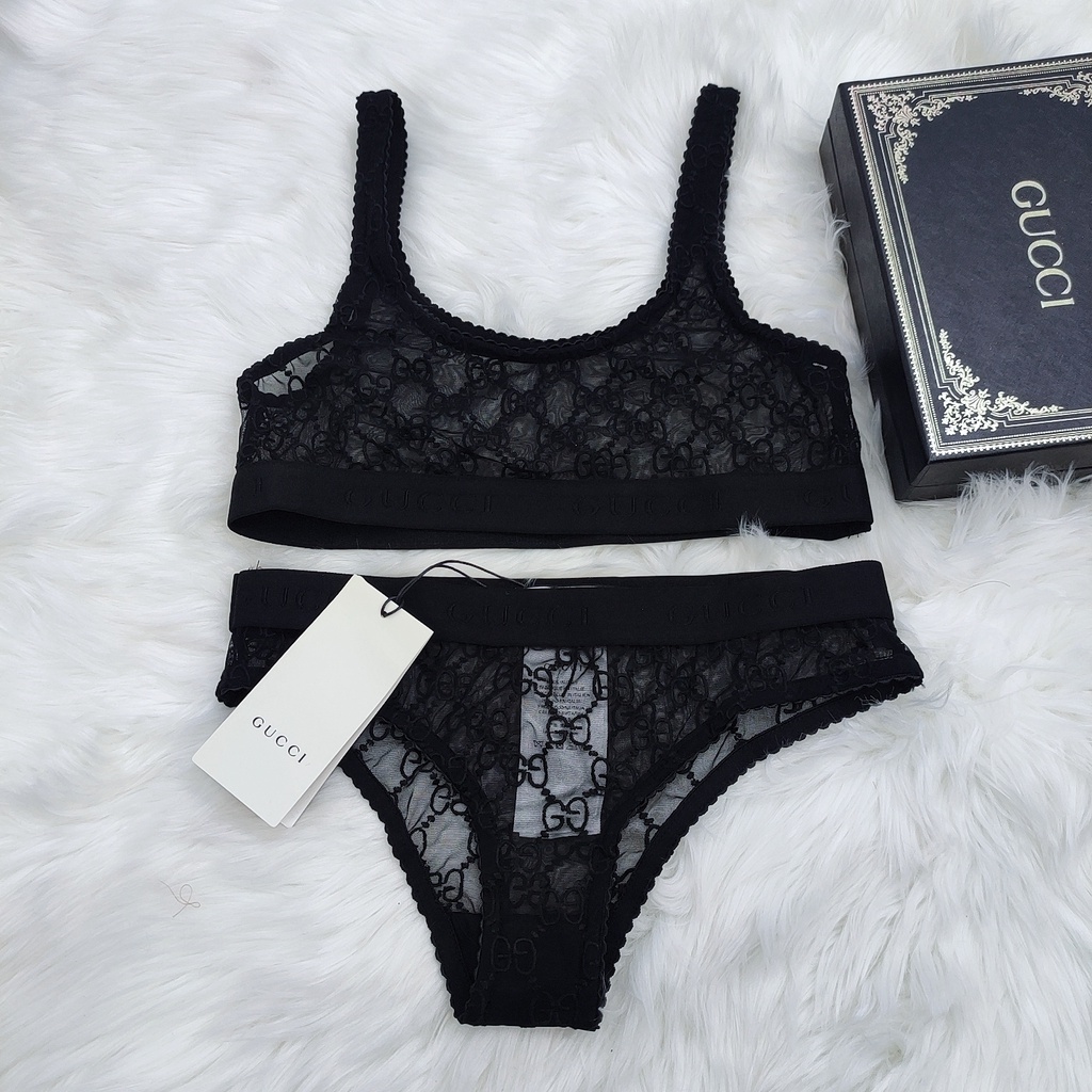 Classic Gg Wide Tulle Lingerie Set Shopee Malaysia