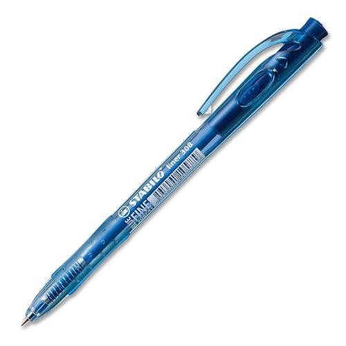 STABILO LINER 308 RETRACTABLE BALL PEN 0 38mm Fine Tip Black Blue