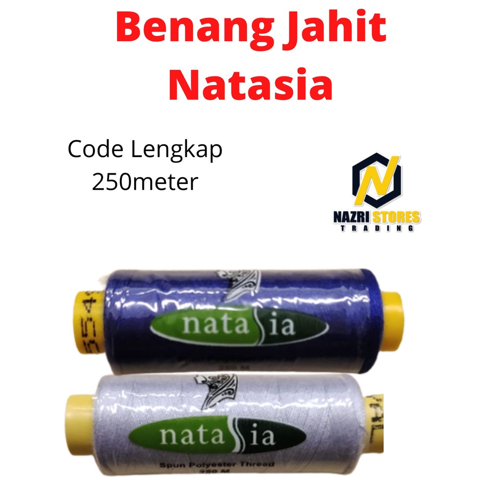 Benang Jahit 250m Benang Jahit Biasa Natasia Warna Warni Spun