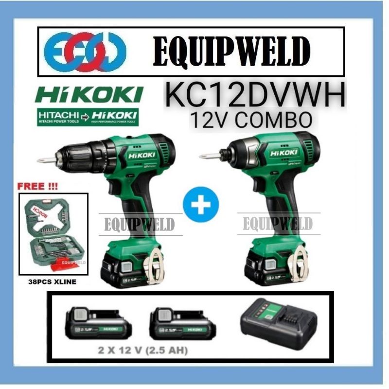 Hikoki Hitachi V Combo Kc Dvwh Set Ah Cordless Hammer Drill