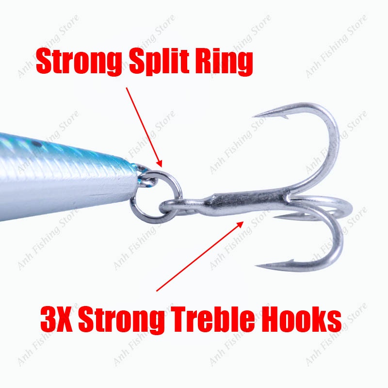 Anh 60g 135mm Heavy Sinking Minnow For Fishing Tenggiri Kerapu Gewang