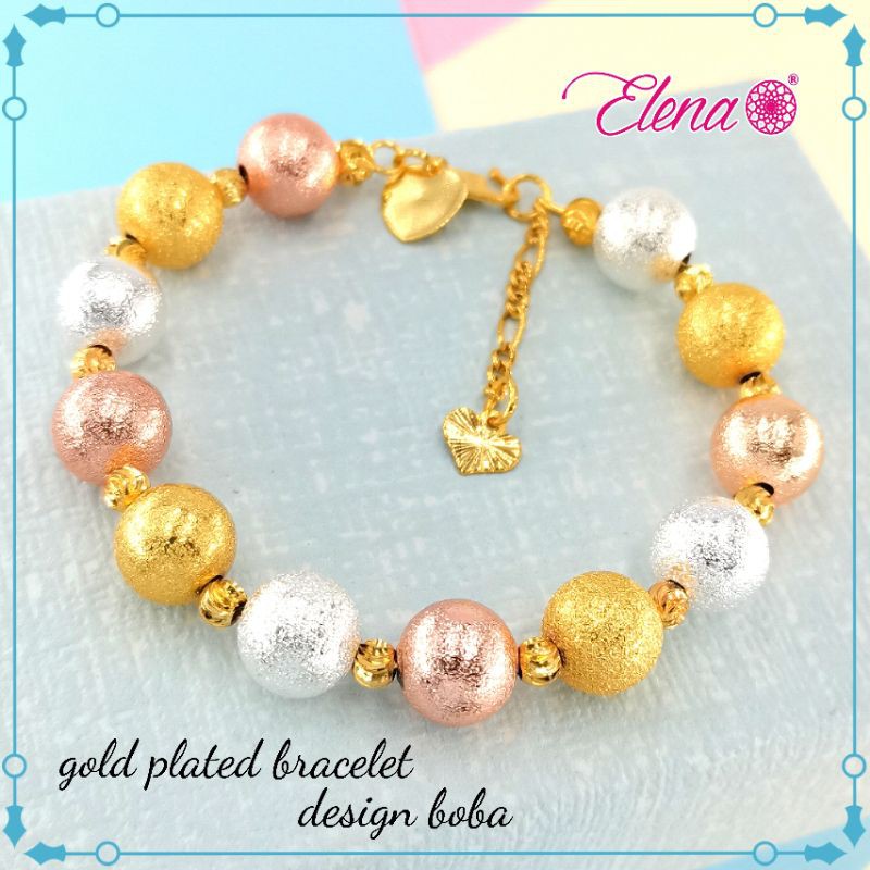 Elena Emas Korea Bracelet Gelang Tangan Dewasa Design Boba EB392