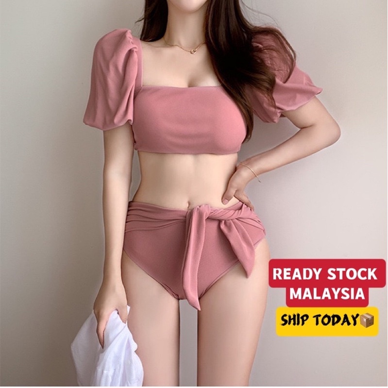 2022 NEW MALAYSIA BIKINI high waist SWIMSUIT SWIMWEAR BAJU RENANG泳衣泳装