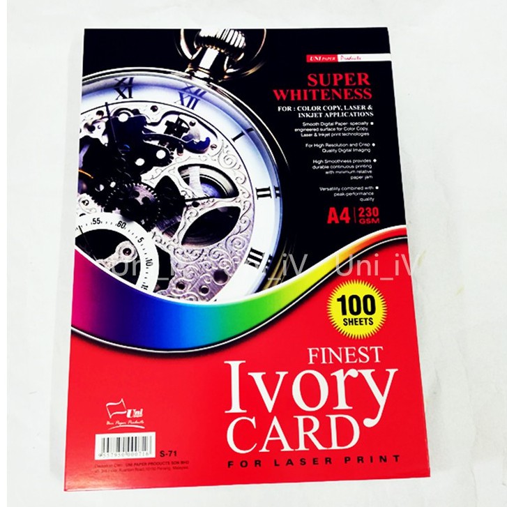 Finest A Ivory Card Gsm Hard Paper Sheets White Shopee Malaysia