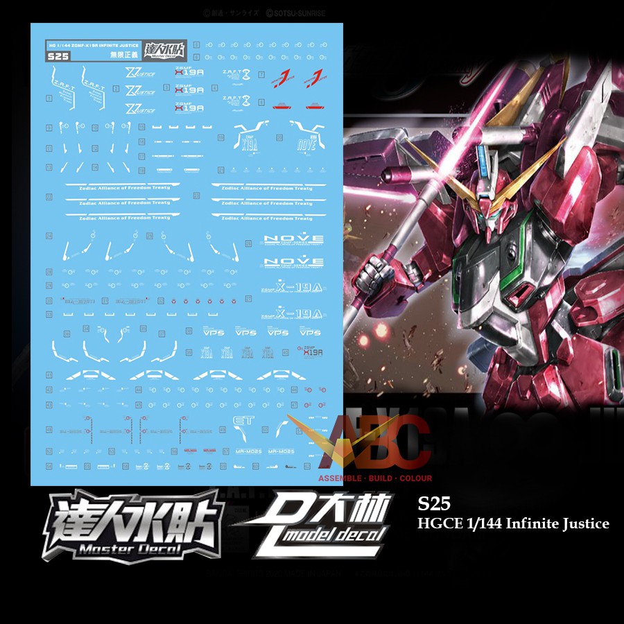 Dalin Waterslide Decal S Hgce Infinite Justice Zgmf X A Hg