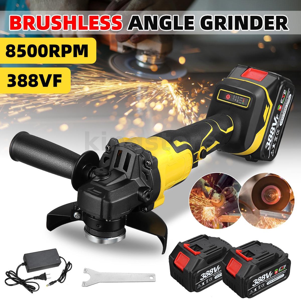 388VF 1280W 8500rpm Brushless Electric Angle Grinder 3 Gears 125mm