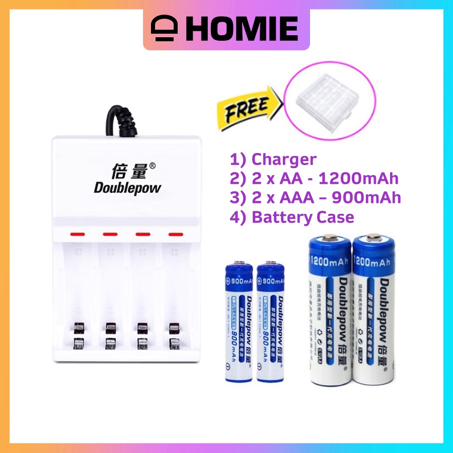 Doublepow AA AAA 1 2V 1 5V Ni MH Rechargeable Battery 900mAh 1200mAh