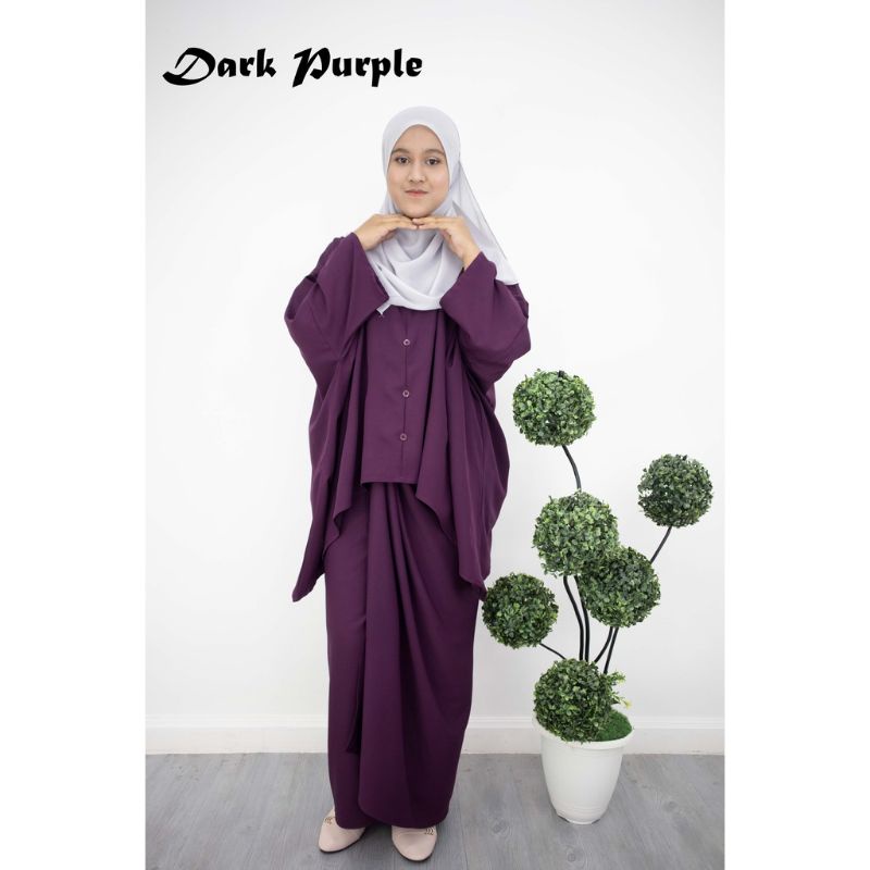 Baju Kurung Kaftan Mini Moden Plain Free Size Plus Size Baju Kurung