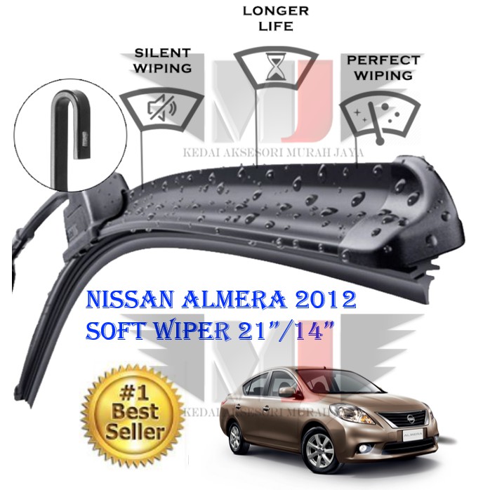 NISSAN Almera 2012 100 Car Wiper Soft Rubber Wipers Blade Compatible