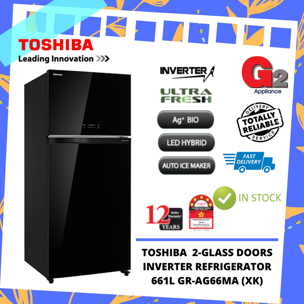 Toshiba Authorised Dealer Glass Doors Inverter Refrigerator