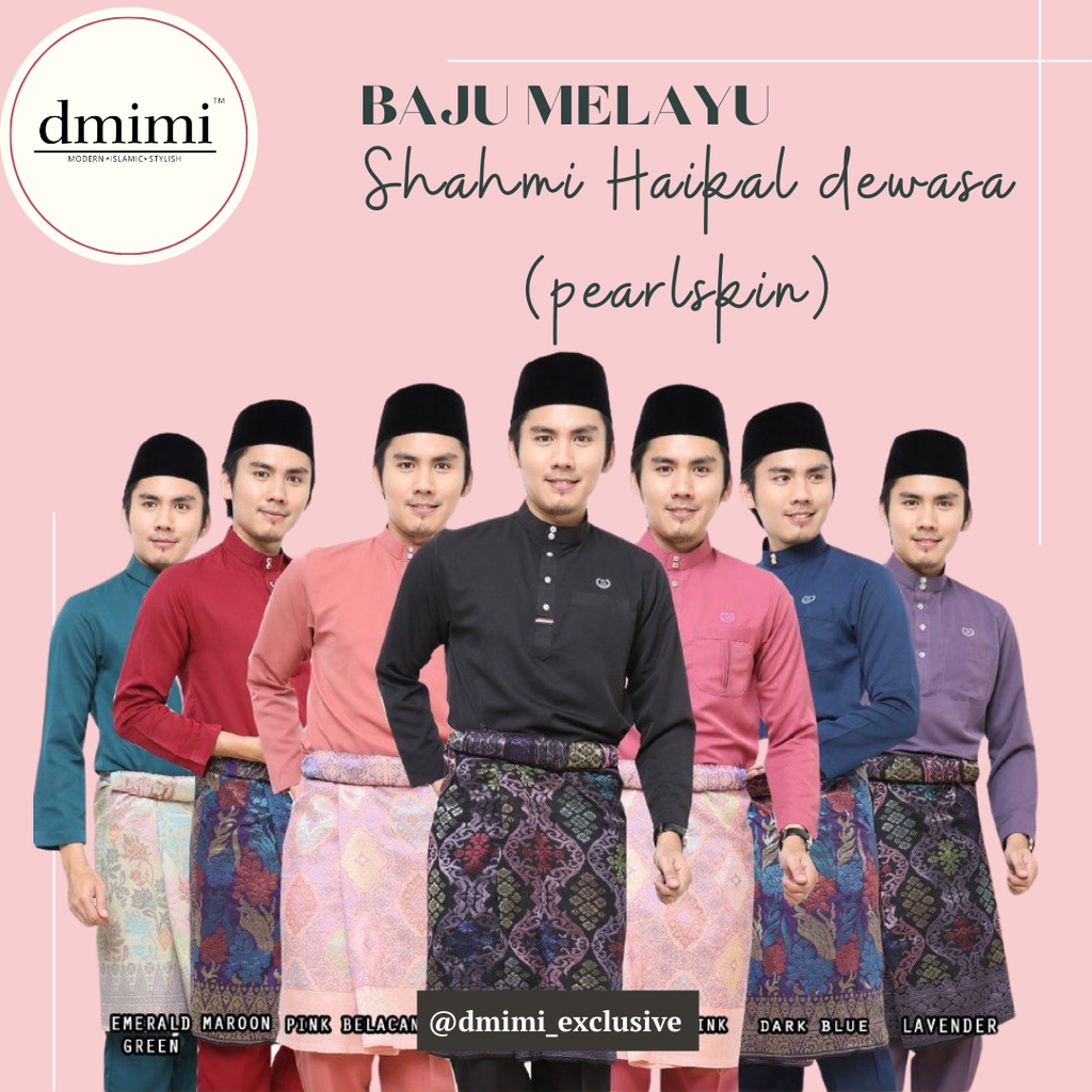 DMIMI Baju Melayu Shahmi Haikal Pearlskin Dewasa Readystock Shopee