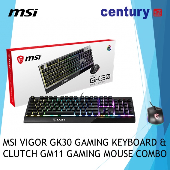 MSI VIGOR GK30 GAMING KEYBOARD CLUTCH GM11 GAMING MOUSE COMBO