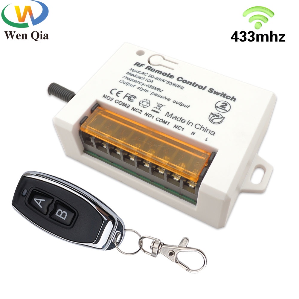 433MHz RF Universal Remote Control AC 220V 2CH New Relay Receiver And 2