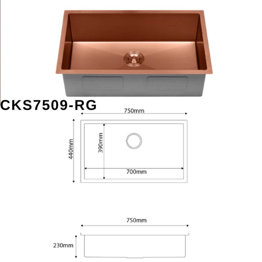 CABANA Undermount 1 2mm Thick Single Bowl 304 Stainless Steel Home