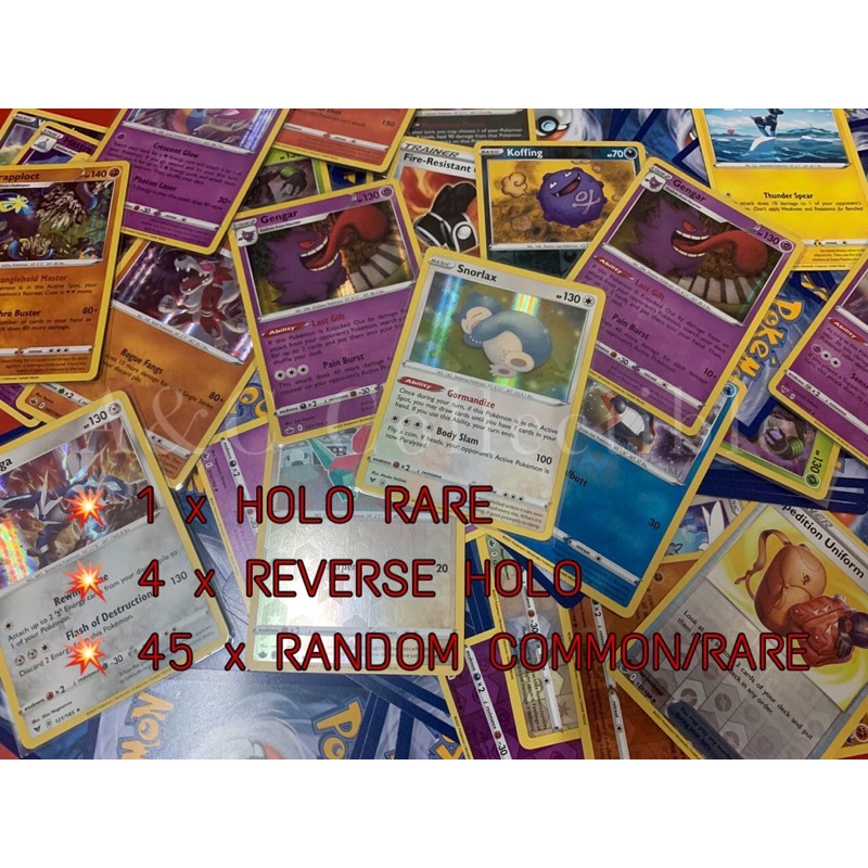 Pokemon Tcg Pieces Random Bulk Holo Reverse Uncom