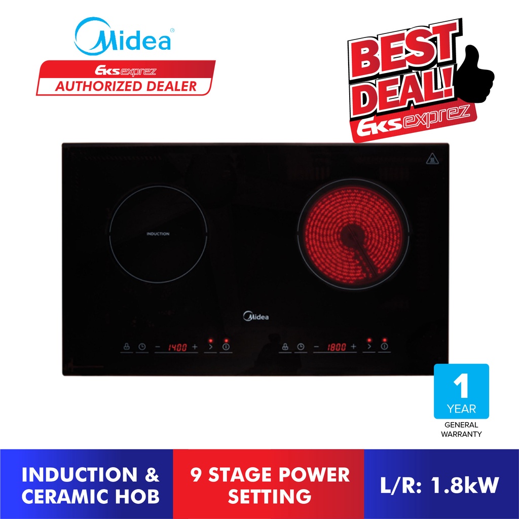 Midea Built In Induction Ceramic Hob 1800W MC IHD361 With Dual