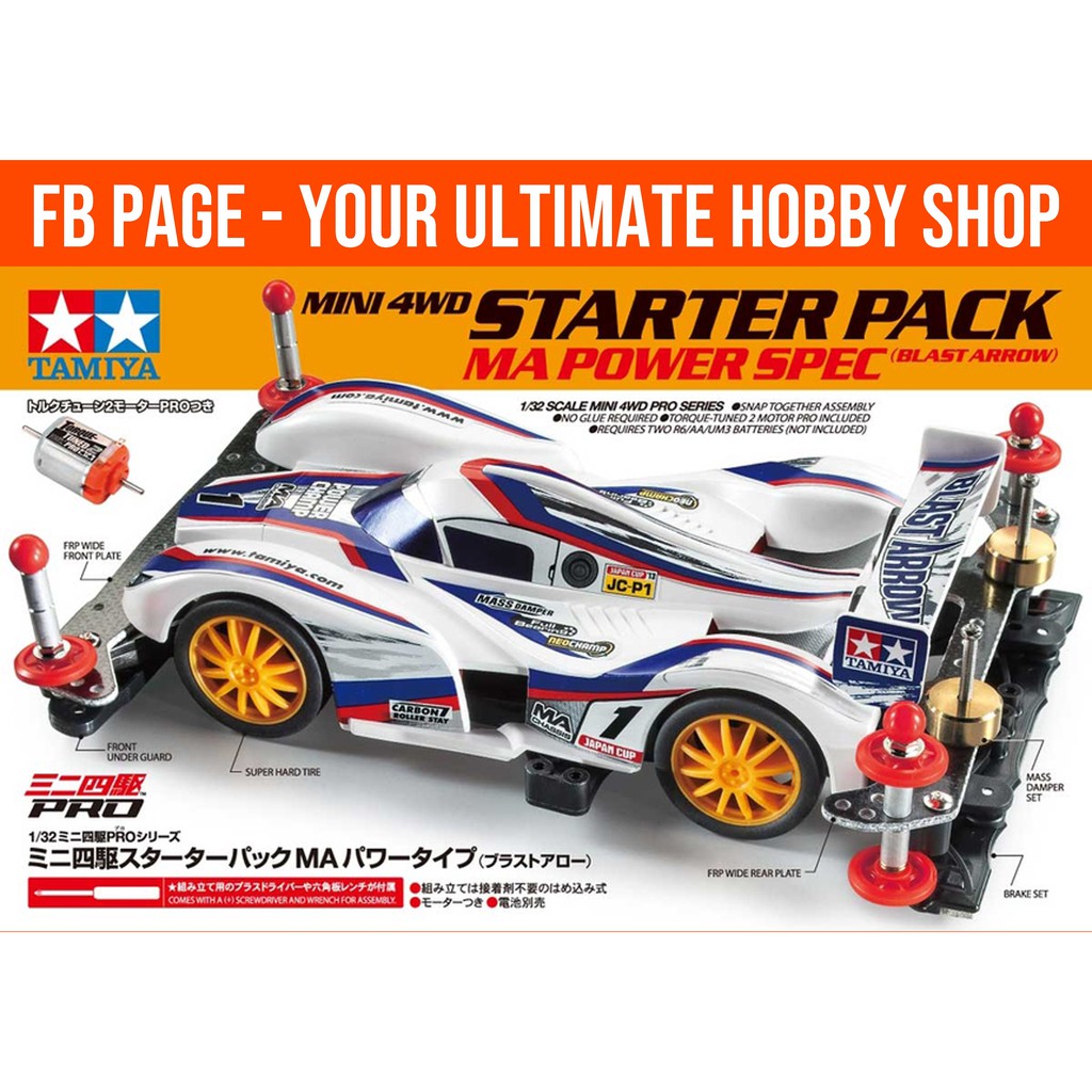 MADE IN JAPAN TAMIYA 18647 Mini 4WD Starter Pack MA Power Spec Blast