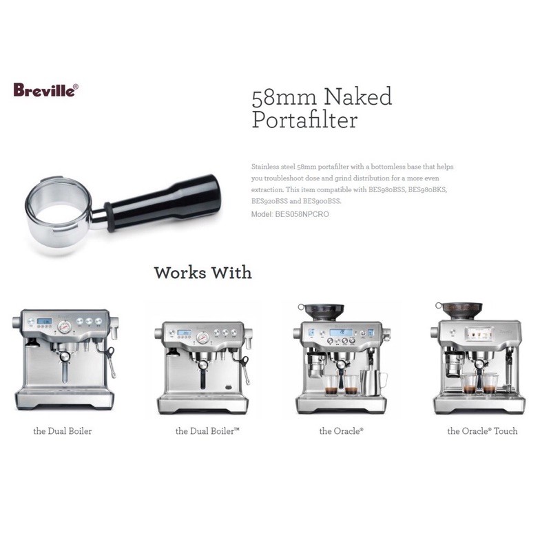 Genuine Breville 58MM Naked Portafilter Shopee Malaysia