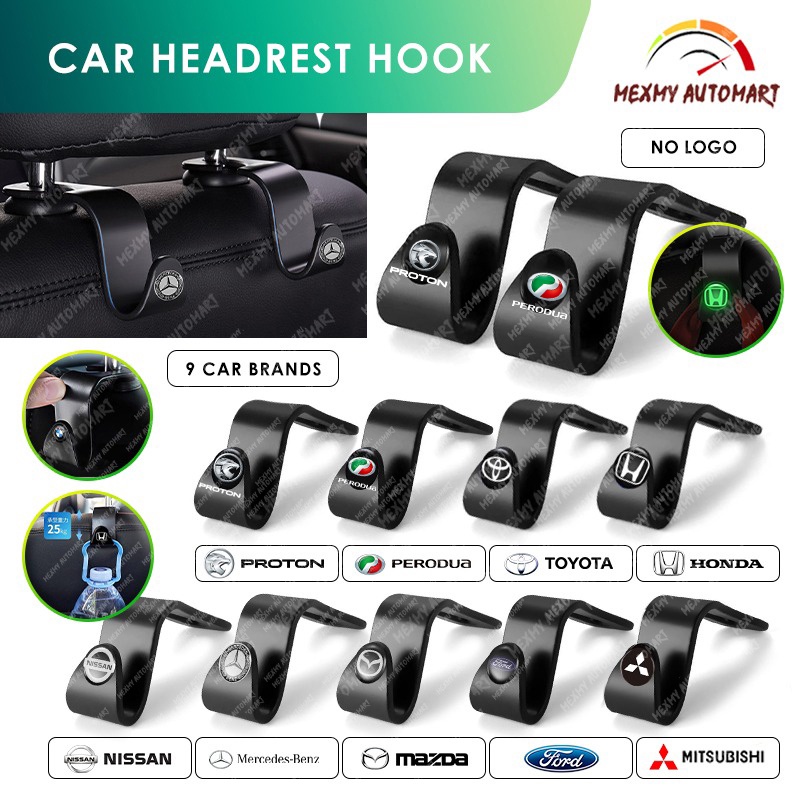 Pc Car Luminous Headrest Hook Back Seat Multifunction Hanger For Bag