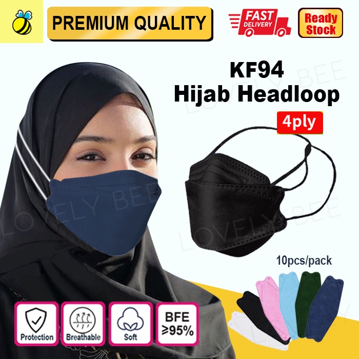 Hijab Pcs Kf Headloop Face Mask Ply Colors Design Pattern Ready