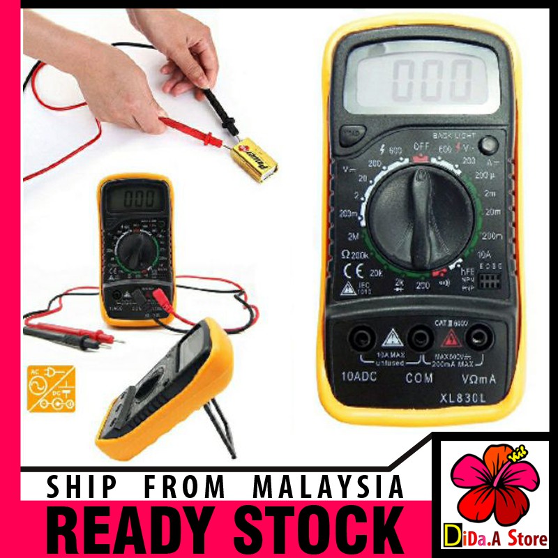 Alat Test Arus Voltan Elektrik Sebagainya Digital Multimeter LCD