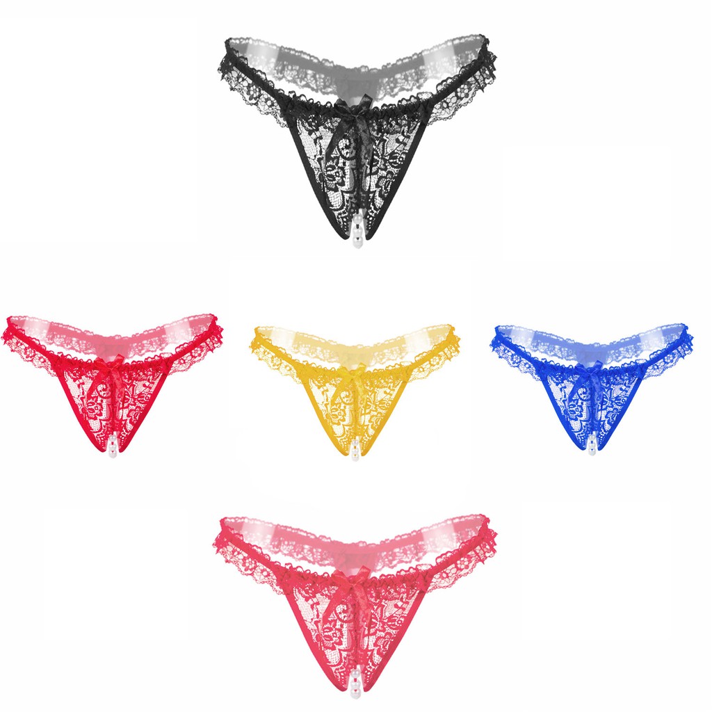 D E N I S E SSexy Lingerie Lace Open Crotch Underwear Pearl Sexy