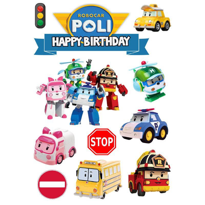 Robocar Poli Topper Cake Shopee Malaysia