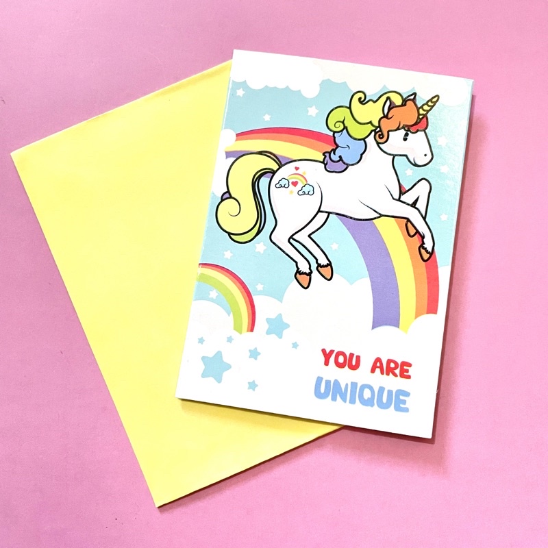 Sansan Wawa Unicorn Greeting Cards Large Envelope Birthday Card