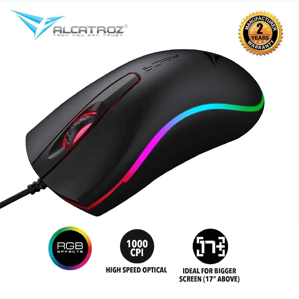 Alcatroz Asic 9 RGB Hi Definition USB Wired Mouse 2 Years Warranty