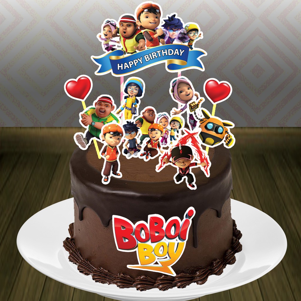 BOBOIBOY Cake Topper Kek Many Design Cake Decor Happy Birthday Shopee