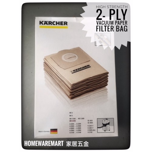 Karcher Vacuum Paper Filter Bag For Wd Series Pcs Shopee Malaysia