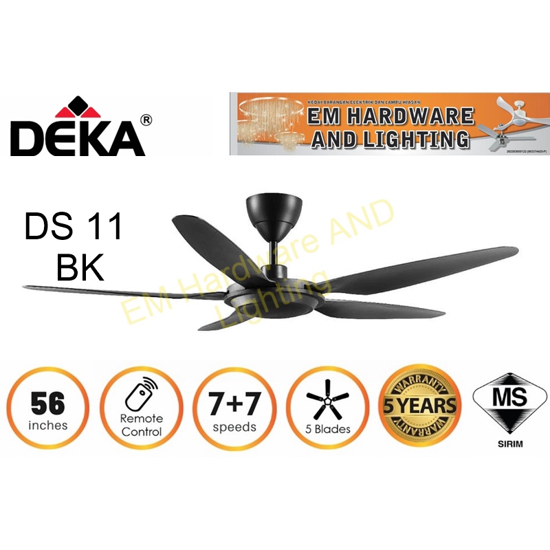 DEKA DS11 56 DC MOTOR WITH 7 SPEED REMOTE CONTROL CEILING FAN KIPAS