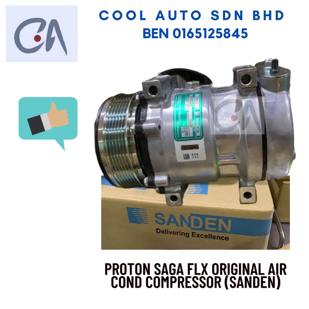 READY STOCK PROTON SAGA FLX ORIGINAL AIR COND COMPRESSOR SANDEN