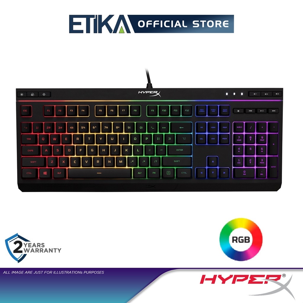 Hyperx Alloy Core Rgb Spill Resistant Membrane Gaming Keyboard With