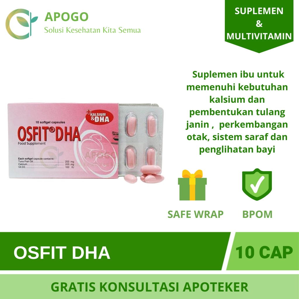 Osfit DHA Pregnant Mother Supplements 1 STRIP Contents 10 TABLET