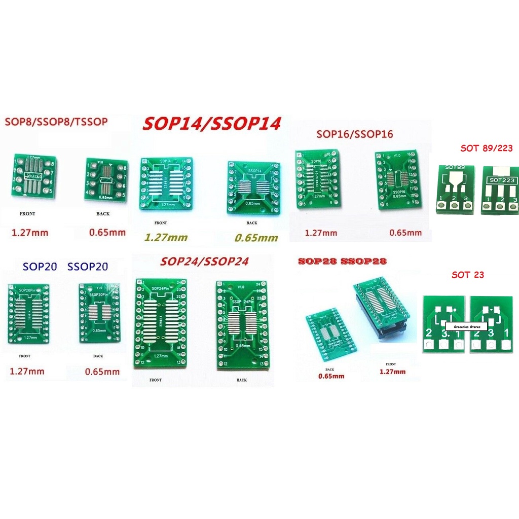 SOP SSOP TSSOP 8 14 16 20 24 28 SOT 23 SOT 89 To DIP Adapter Converter