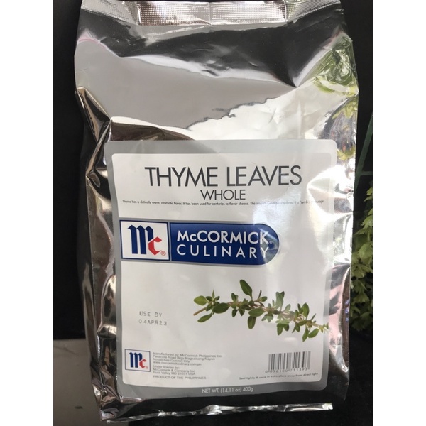 Mccormick Thyme Leaves Whole G In Foil Pack Large Servings Shopee