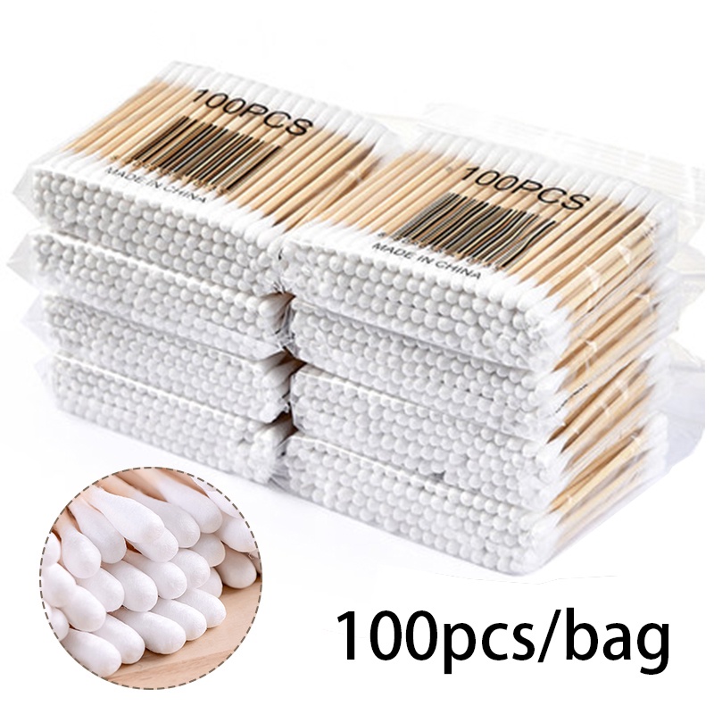 Pcs Disposable Cotton Swab Lint Free Micro Brushes Wood Cotton Buds