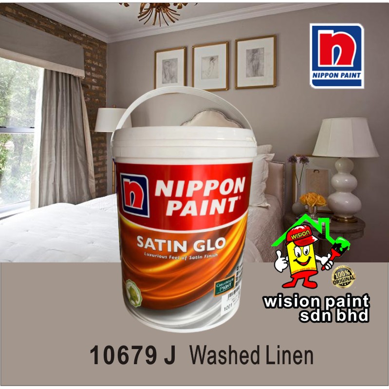 5 LITER NIPPON PAINT SATIN GLO INTERIOR PAINT Cat Rumah Dalam