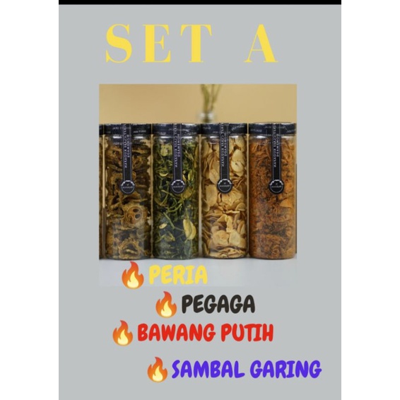 Set Makanan Berpantang Premium Peria Pegaga Garlic Crispy Garlic Mix