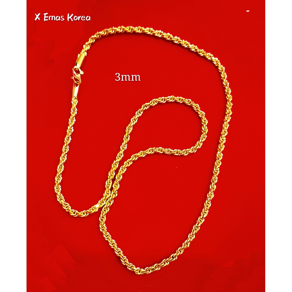 Rantai Leher Pintal Mm Sempoa Emas Bangkok Necklace Golden Plated