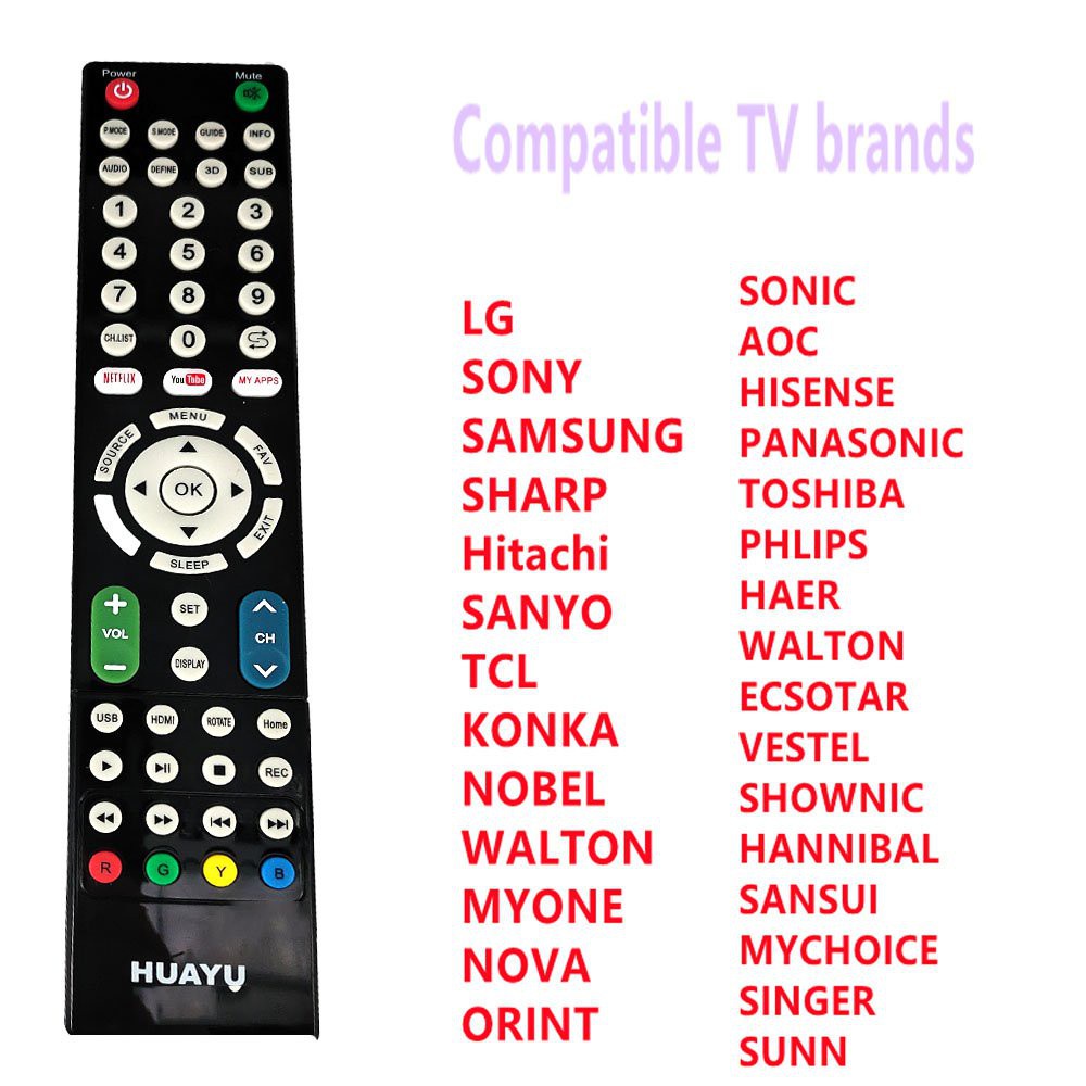 Huayu Replaces The Remote Control RM L1599 To Be Compatible With TV