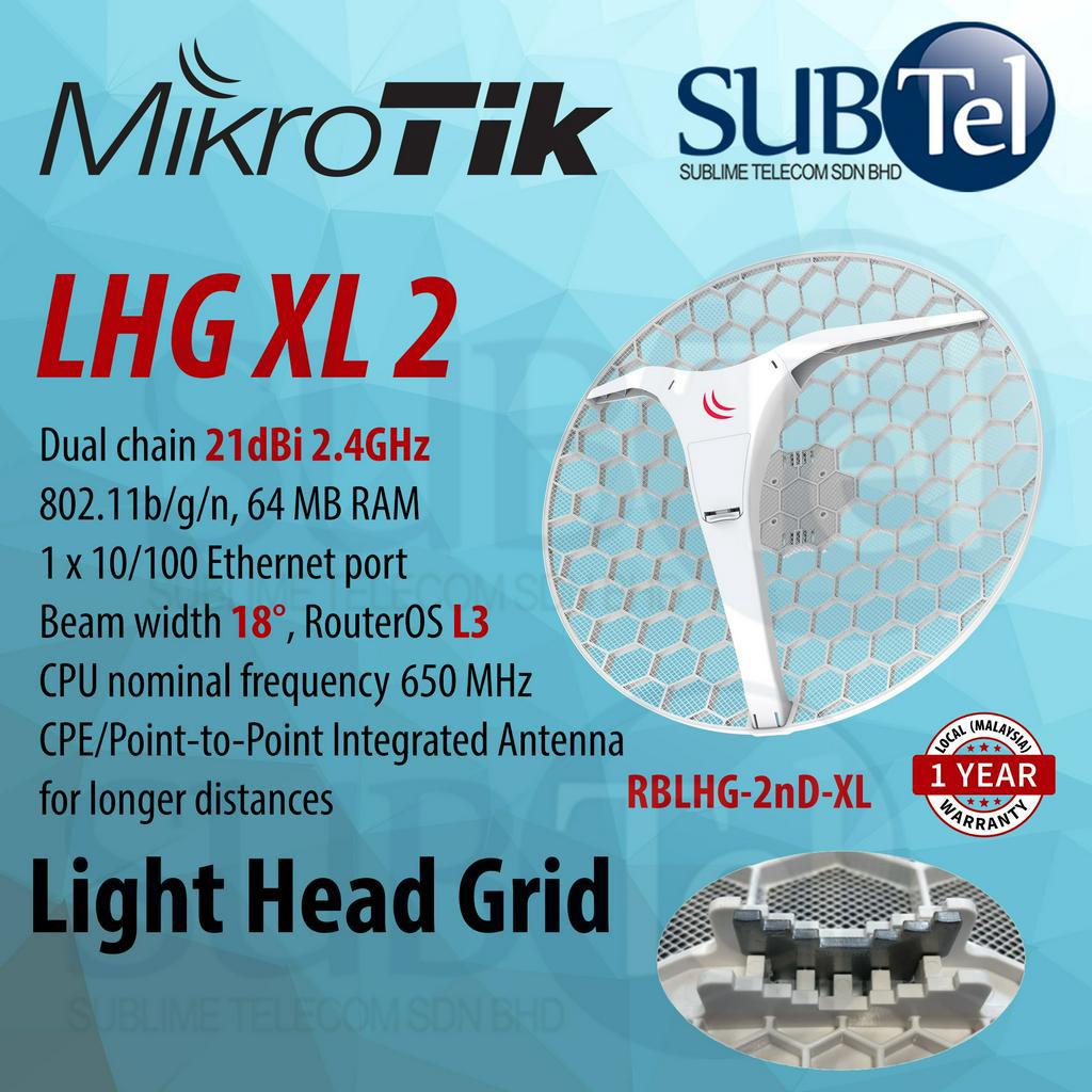 Mikrotik RBLHG 2nD XL LHG XL 2 Light Head Grid Antenna Dual Chain 21dBi