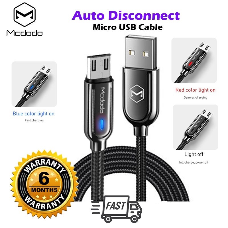 Mcdodo Ca A Micro Usb Data Cable Auto Power Off Qc Fast