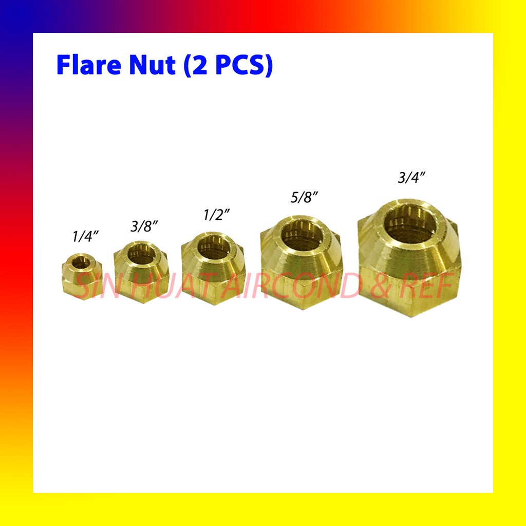 2 PCS Flare Nut For Aircond 1 4 3 8 1 2 5 8 3 4 Air